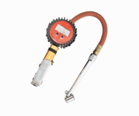 DIGITAL TIRE INFLATOR W/1FEET RUBBER + DUAL FOOT CHUCK STG-26